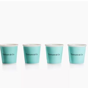 Tiffany & Co 4 Bone China Espresso Cups, 2 Medium Bone China Coffee Cups